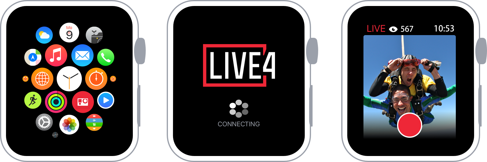 Smartwatches support in LIVE4 app